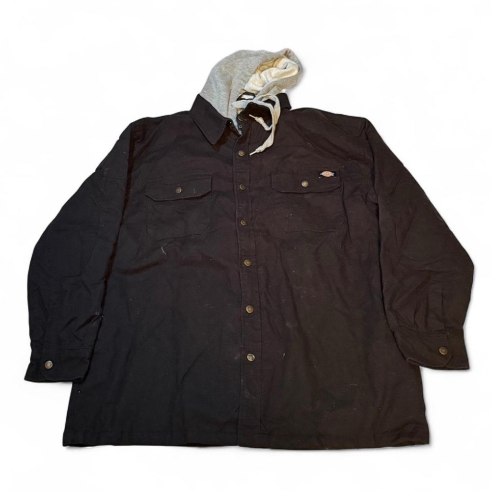 Dickies Black Shirt Jacket with Gray Hood